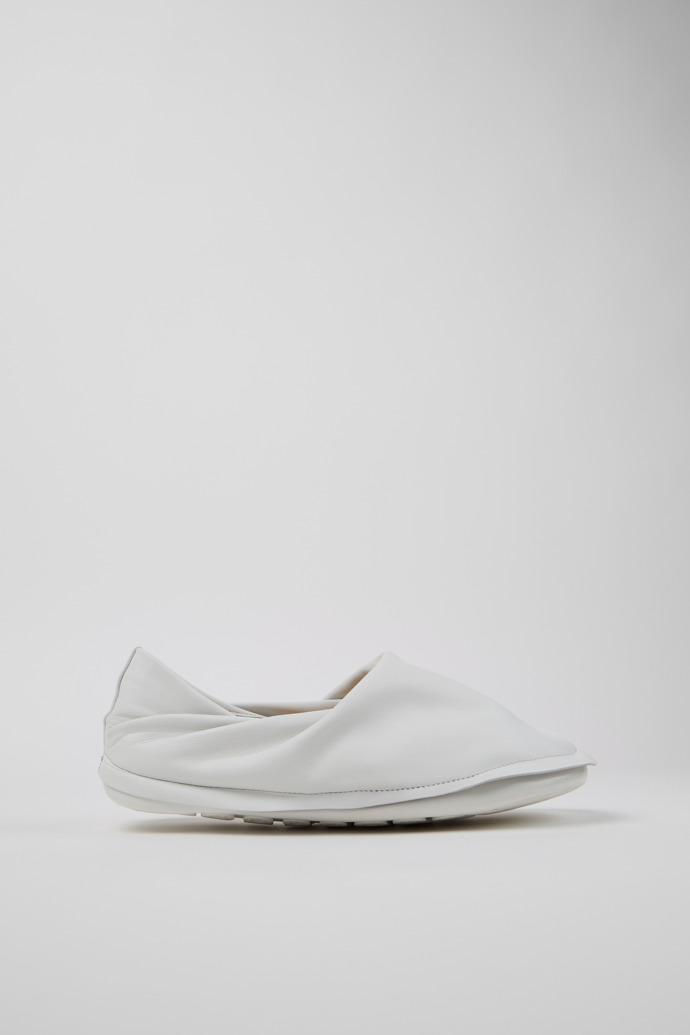 Side view of Camper x ISSEY MIYAKE - Peu Form White Leather Men's Shoes.