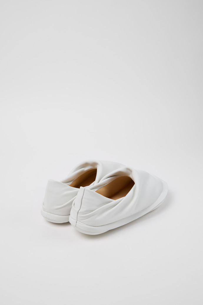 Back view of Camper x ISSEY MIYAKE - Peu Form White Leather Men's Shoes.