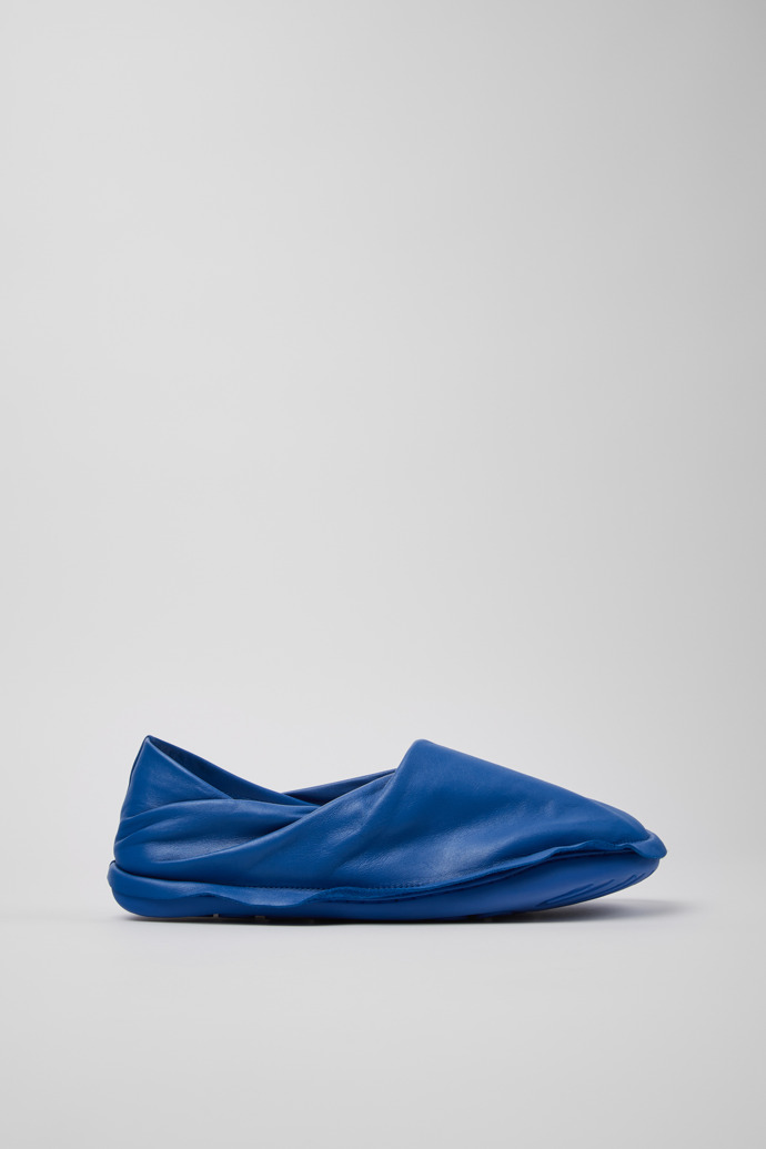Side view of Camper x ISSEY MIYAKE - Peu Form Blue Leather Men's Shoes.