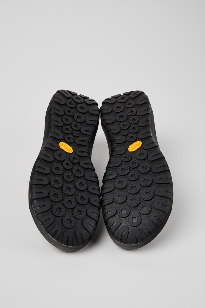 The soles of Peu Serra Black Regenerative Leather and Textile Shoes for Men.