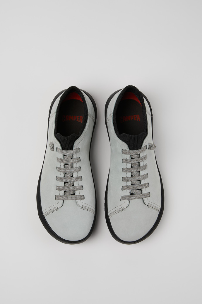 Overhead view of Peu Serra 360º Durable Gray Nubuck and Textile Sneakers for Men
