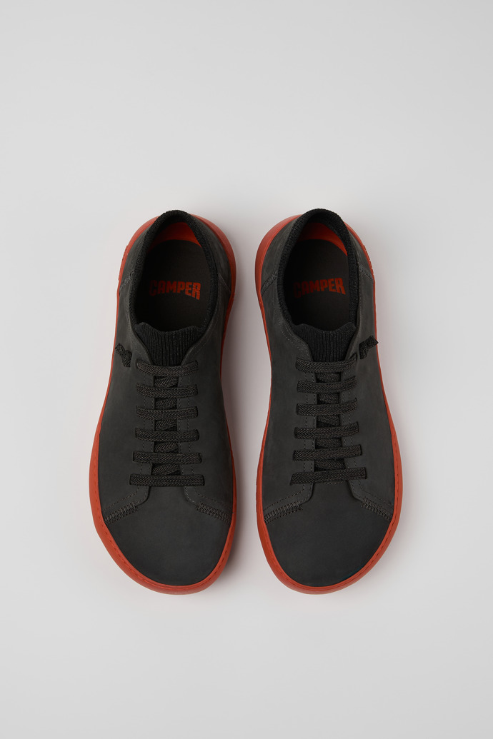 Overhead view of Peu Serra Gray Nubuck and Textile Shoes for Men.