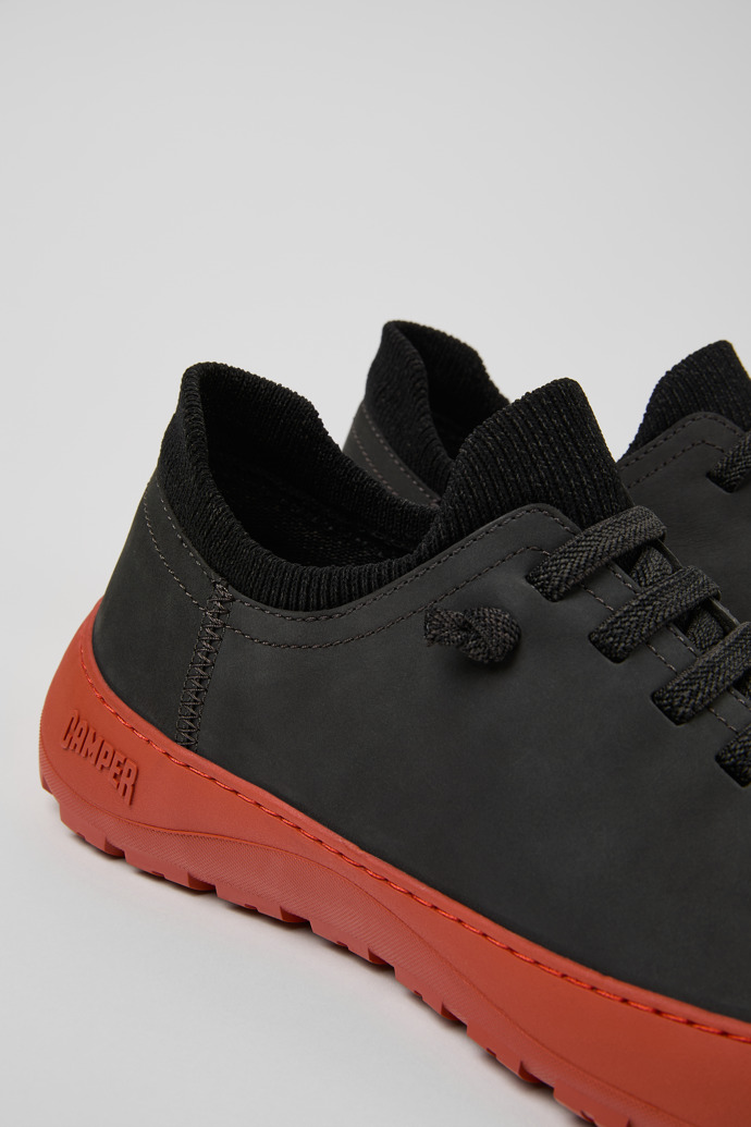 Close-up view of Peu Serra Gray Nubuck and Textile Shoes for Men.
