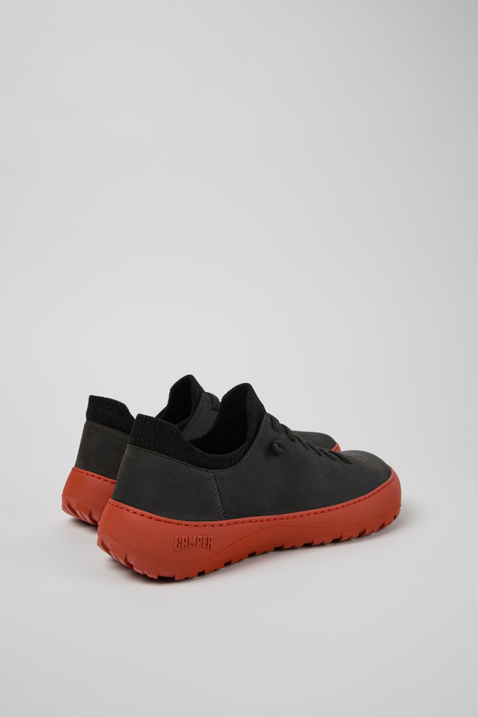Back view of Peu Serra Gray Nubuck and Textile Shoes for Men.