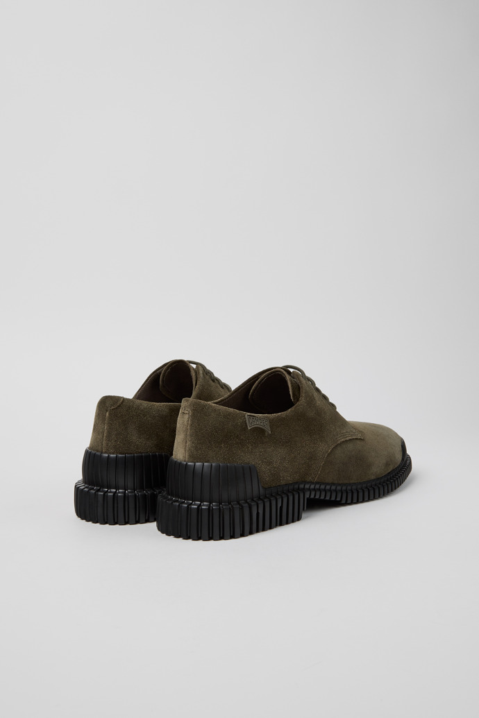 Back view of Pix Green Suede Shoes for Men.