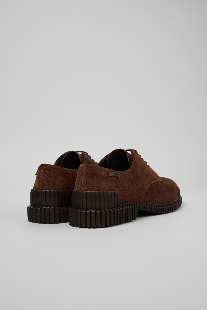 Back view of Pix Brown Suede Leather Shoes for Men.
