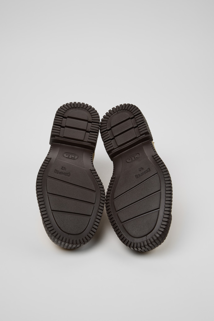 The soles of Pix Brown Suede Leather Shoes for Men.