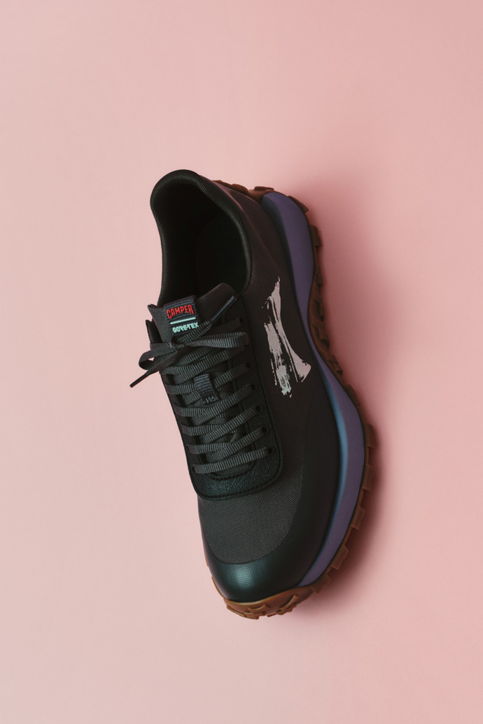 Front view of Drift Trail Gray Cordura Textile Sneakers for Men.