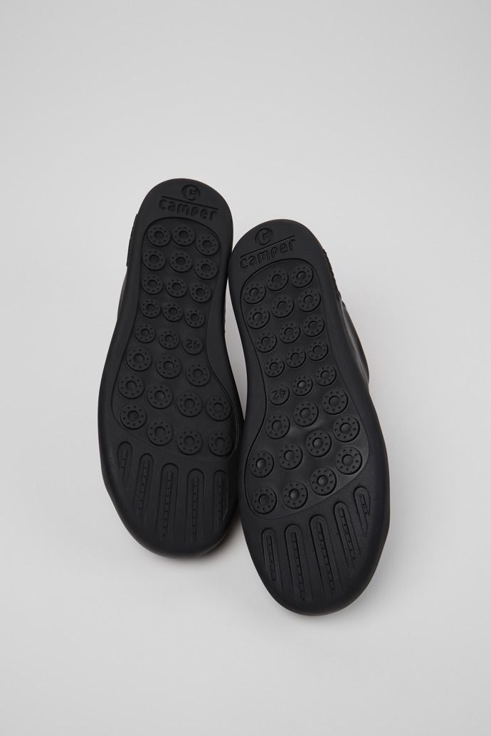 The soles of Peu Touring Black Leather Sneakers for Men.