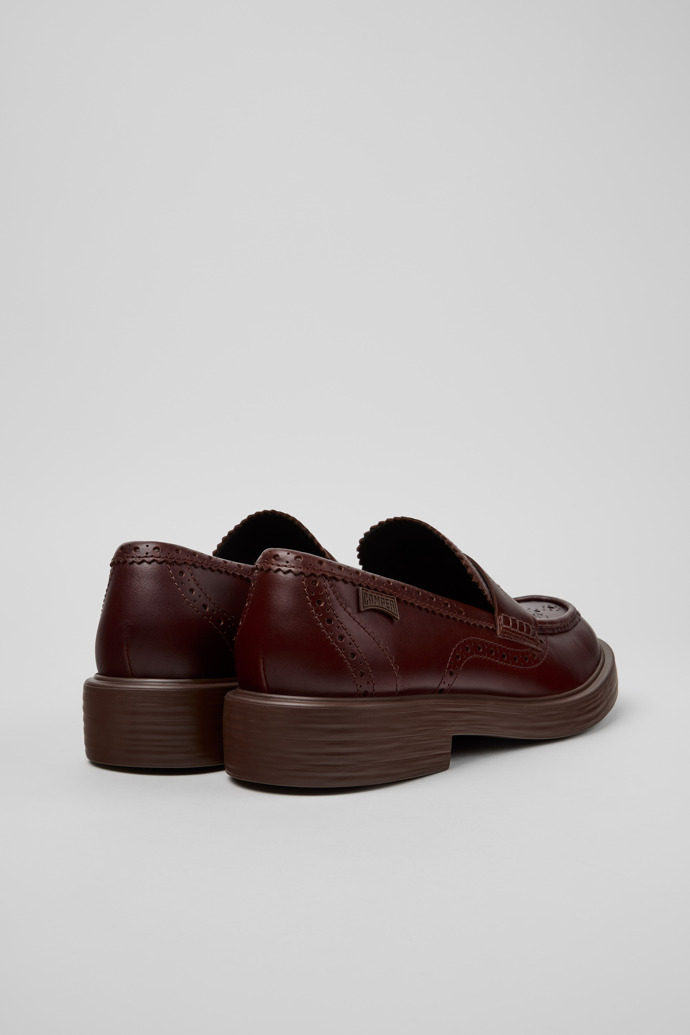 Back view of Twins Brown Leather Nautical Moccasins for Men.