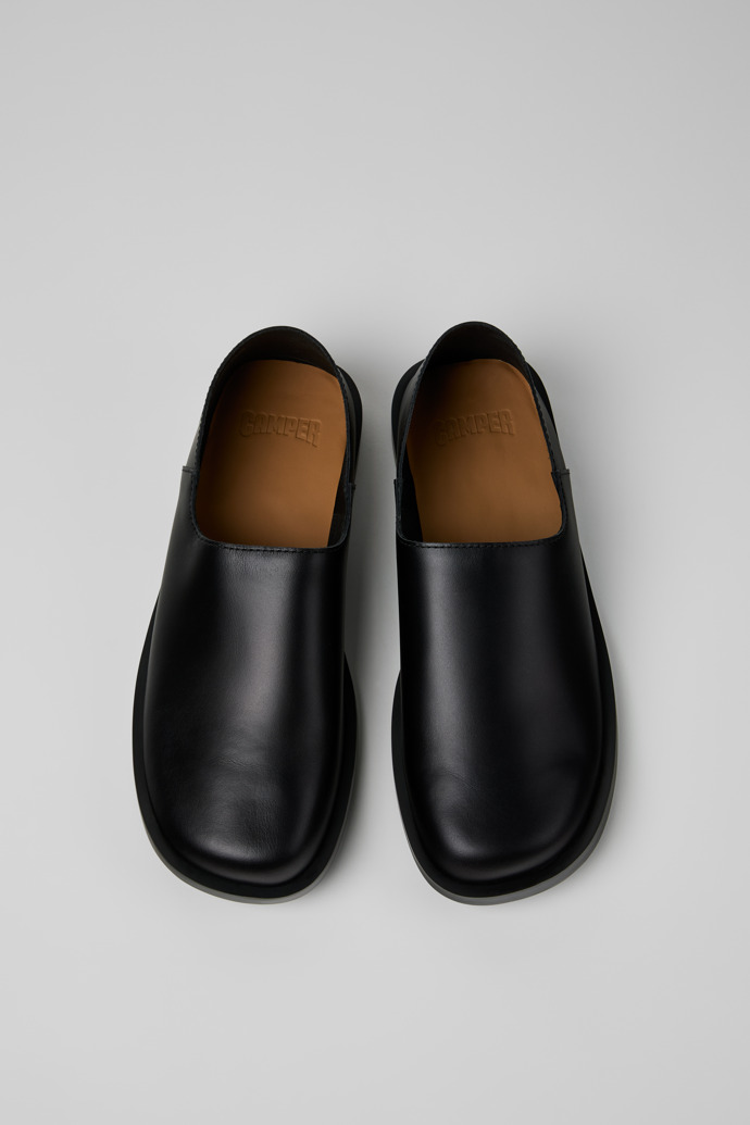Overhead view of Don Black Leather Shoes for Men.