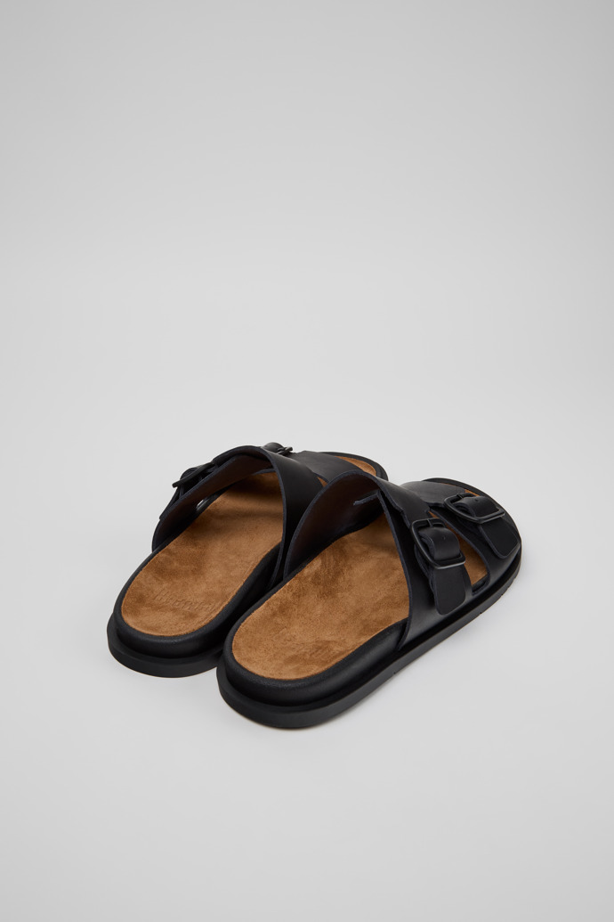 Lluc Sandal Sandalias de piel negras para hombre.
