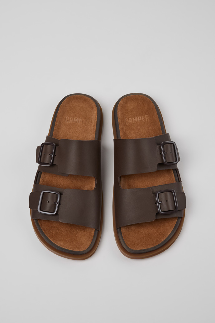 Lluc Sandal Sandalias de piel marrones para hombre.