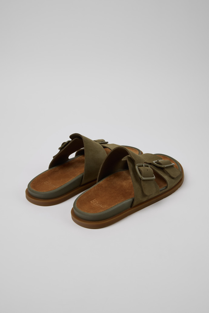 Back view of Lluc Sandal Green Suede Sandals for Men.