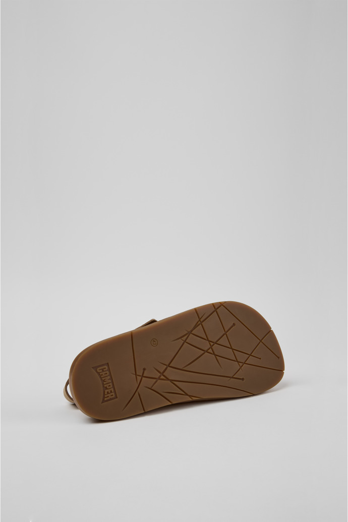 The soles of Lluc Sandal Brown Suede Leather Sandals for Men.