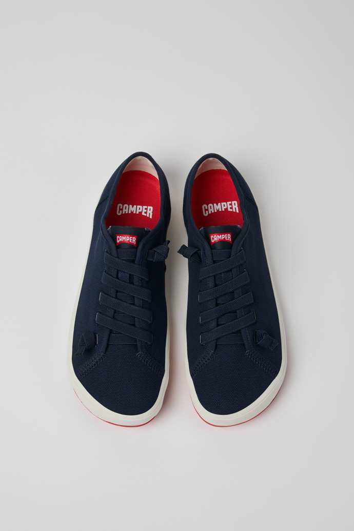 Peu Rambla II Erkekler için mavi tekstil spor ayakkabılar. modelin üstten görünümü