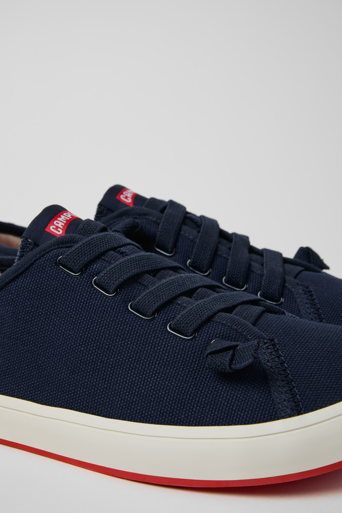 Peu Rambla II Erkekler için mavi tekstil spor ayakkabılar. yakından görünümü