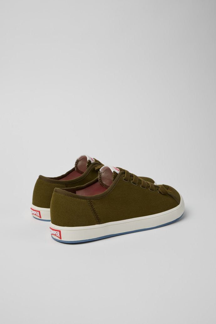 Back view of Peu Rambla II Green Textile Sneakers for Men.