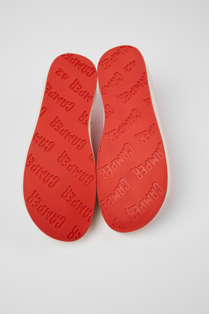 The soles of Peu Rambla II Red Textile Sneakers for Men with Rubber Outsoles.