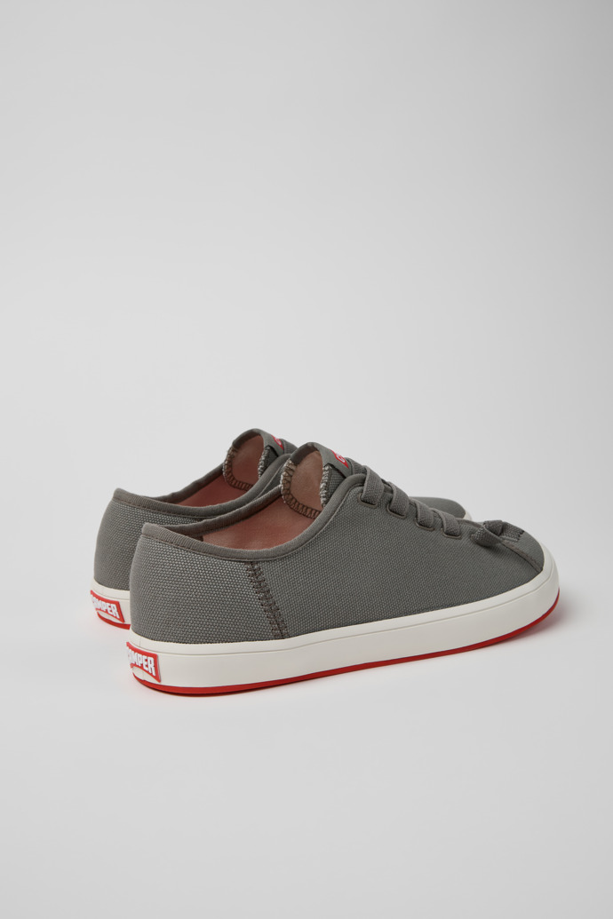 Back view of Peu Rambla II Gray Textile Sneakers for Men.