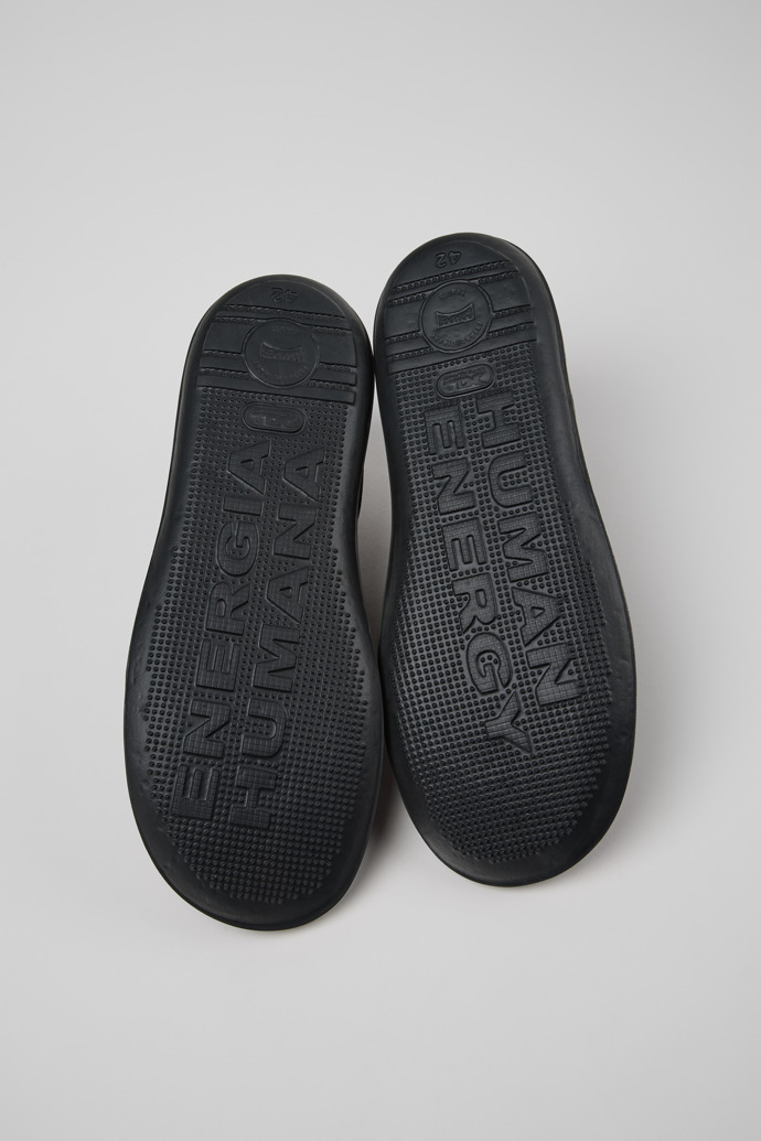 The soles of Beetle Gray Textile Shoes for Men.