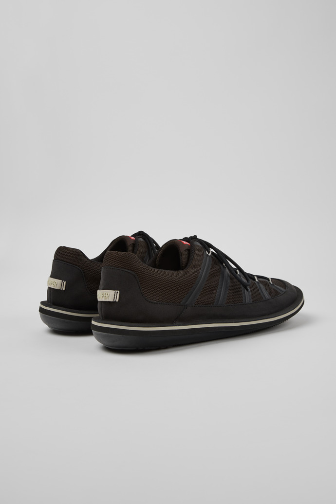 Back view of Beetle Gray Textile Shoes for Men.