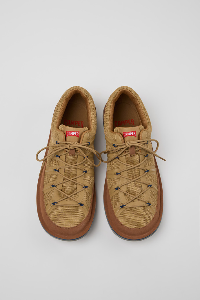 Overhead view of Beetle Brown Textile Shoes for Men.