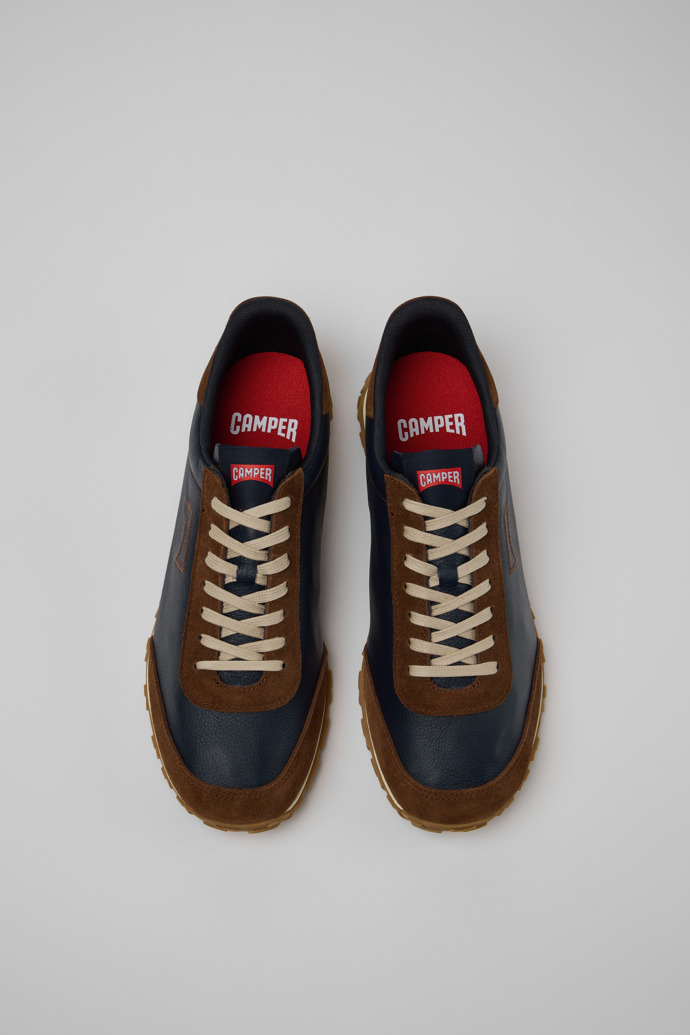 Drift Walk Blaue Sneaker aus Leder und Nubuk für Herren.