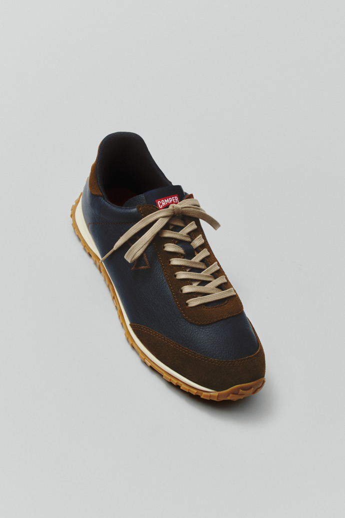 Drift Walk Blaue Sneaker aus Leder und Nubuk für Herren.
