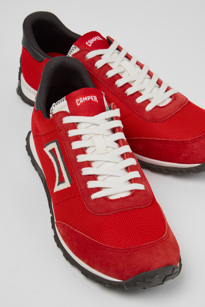 Close-up view of Drift Walk Multicolor Textile and Nubuck Sneakers for Men.