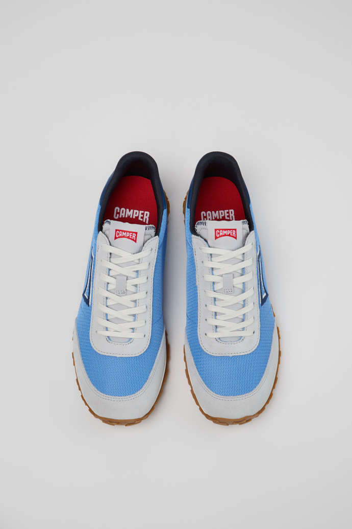 Overhead view of Drift Walk Multicolor Textile and Nubuck Leather Sneakers for Men.