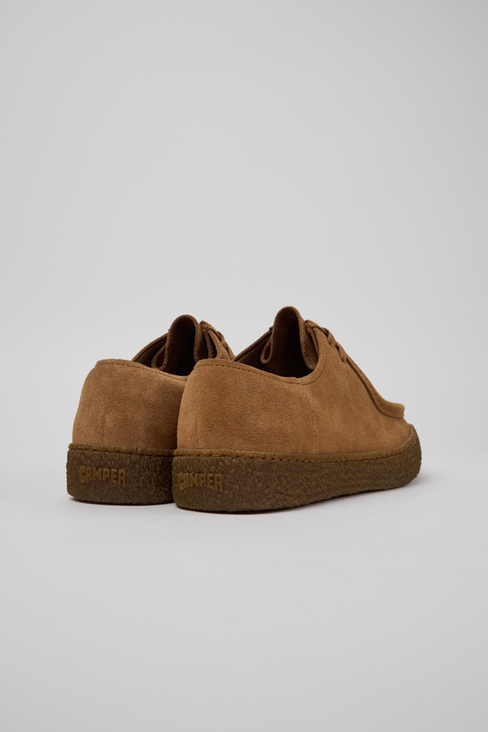 Back view of Peu Terreno Brown Suede Leather Shoes for Men.