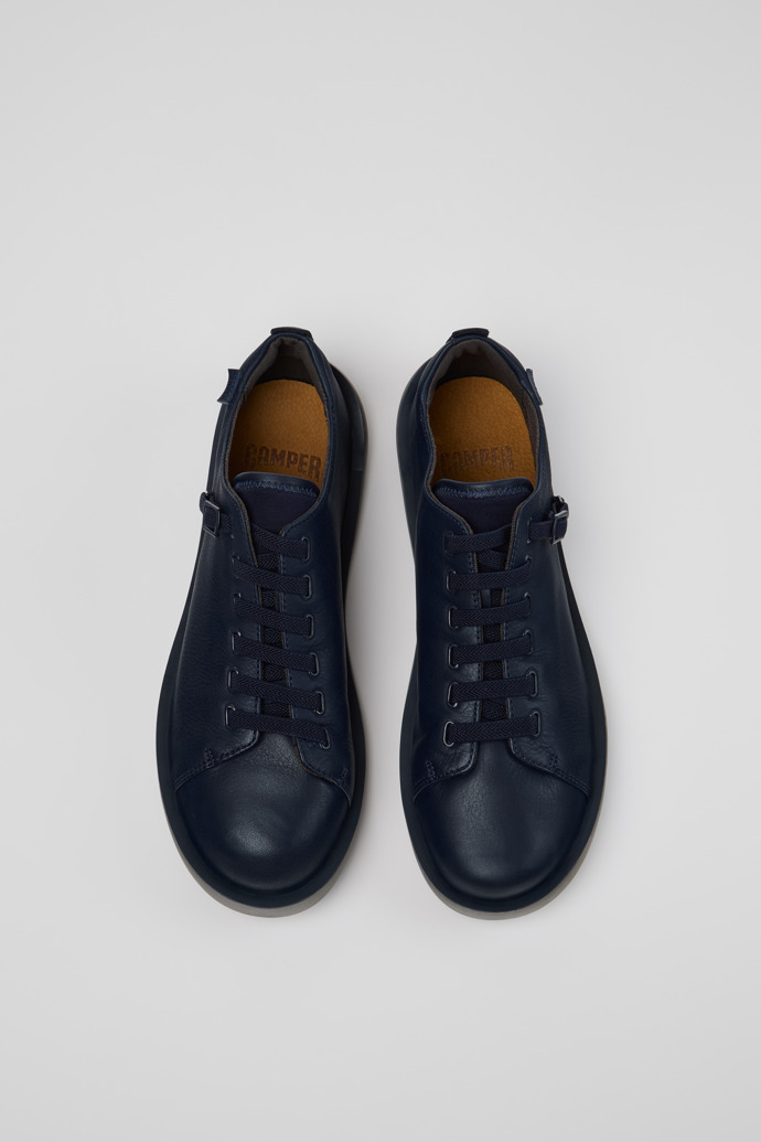 Wagon Blaue Leder- und Textilschuhe für Herren.