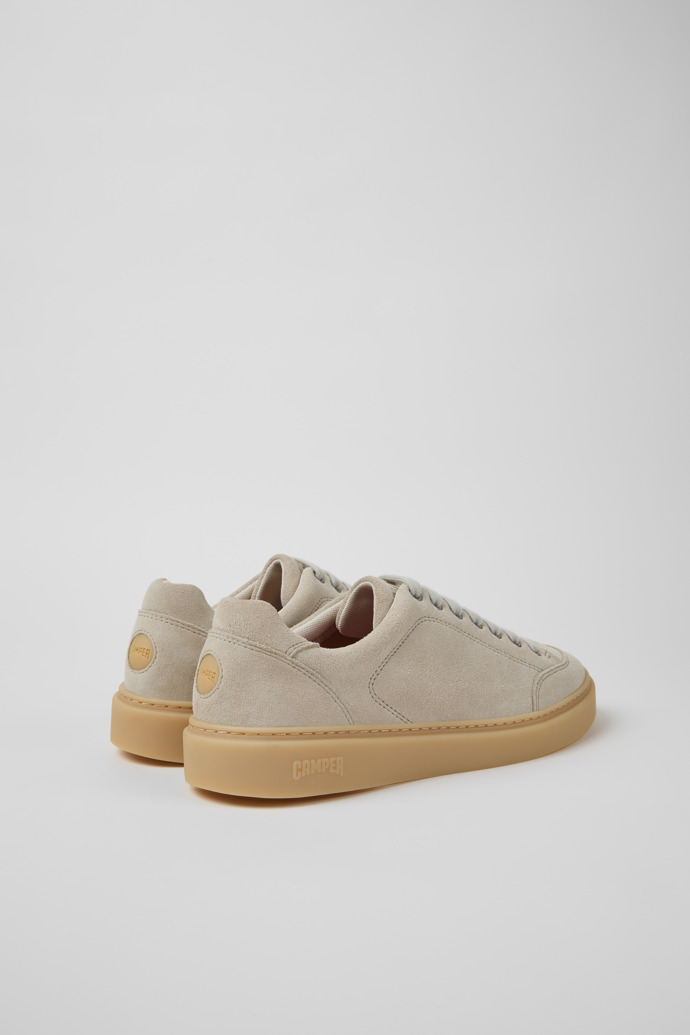 Back view of Runner Twentyfive Beige Suede Leather Sneakers for Men.