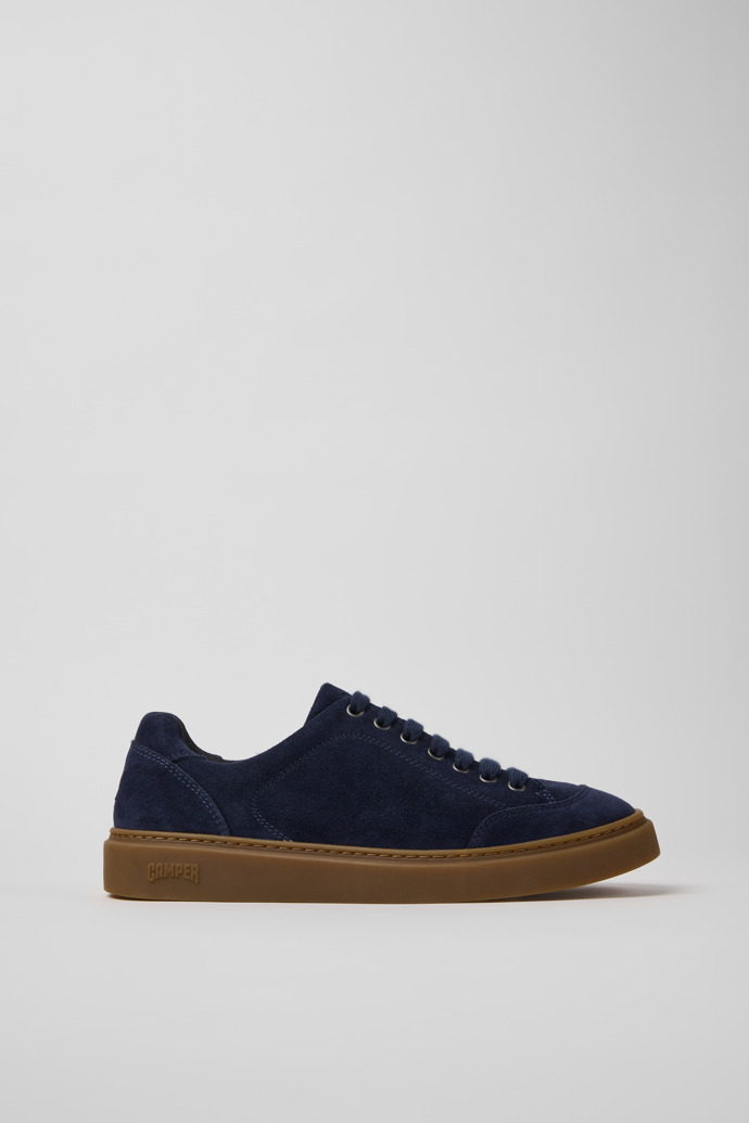 Side view of Runner Twentyfive Blue Suede Sneakers for Men.