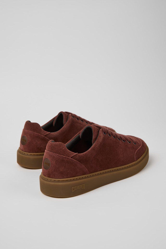 Back view of Runner Twentyfive Burgundy Suede Sneakers for Men.