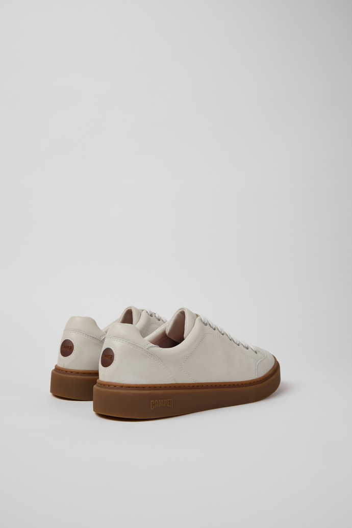 Back view of Runner Twentyfive White Leather Sneakers for Men.