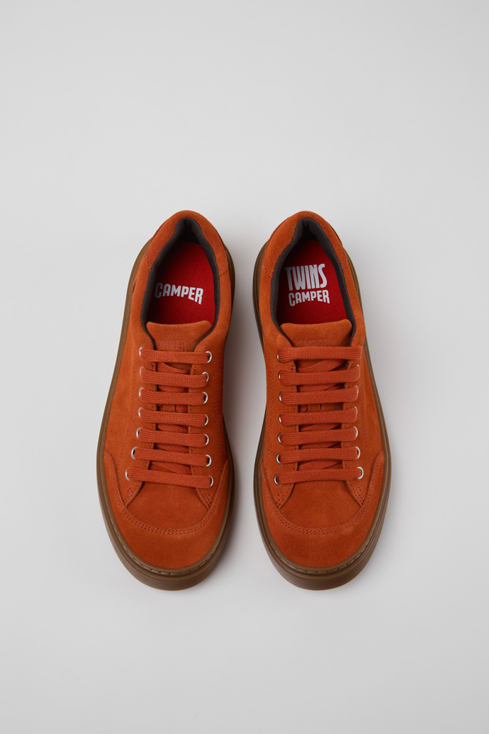 Overhead view of Runner Twentyfive Red Suede Sneakers for Men.