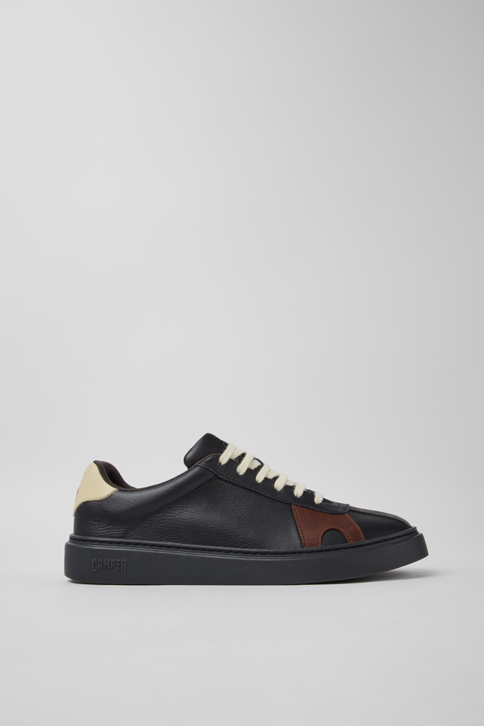 Side view of Twins Multicolor Leather Sneakers for Men.