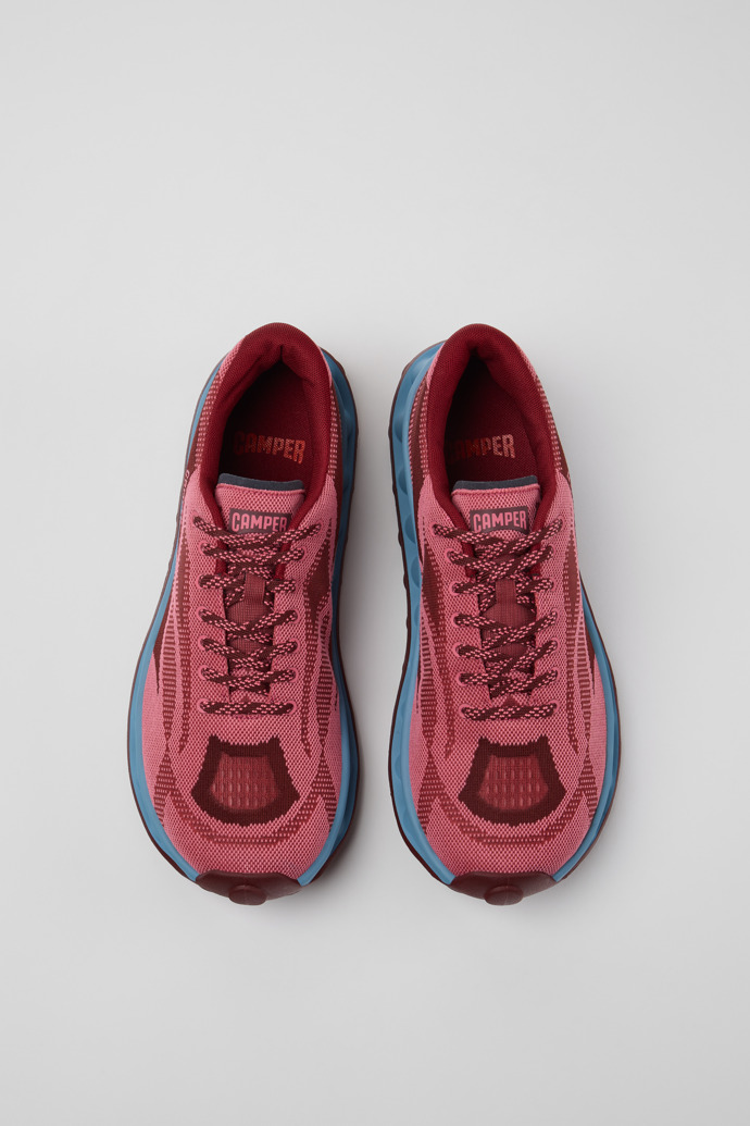 Overhead view of Pelotissima Burgundy Recycled Engineered Materials Sneakers for Men.