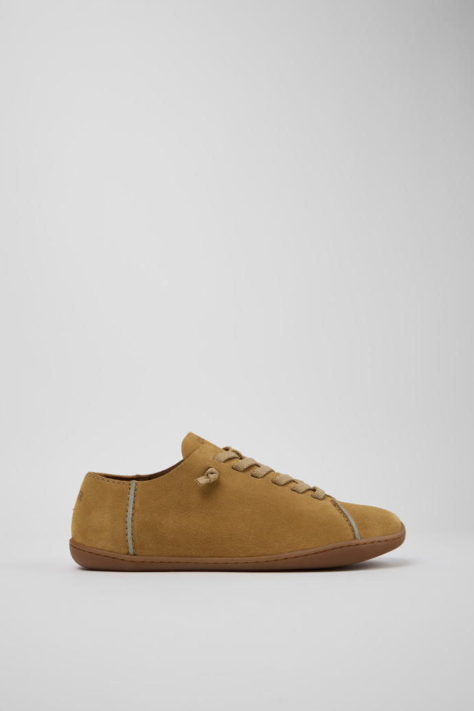 Side view of Twins Brown Vegetable-Tanned Leather Shoes for Men.