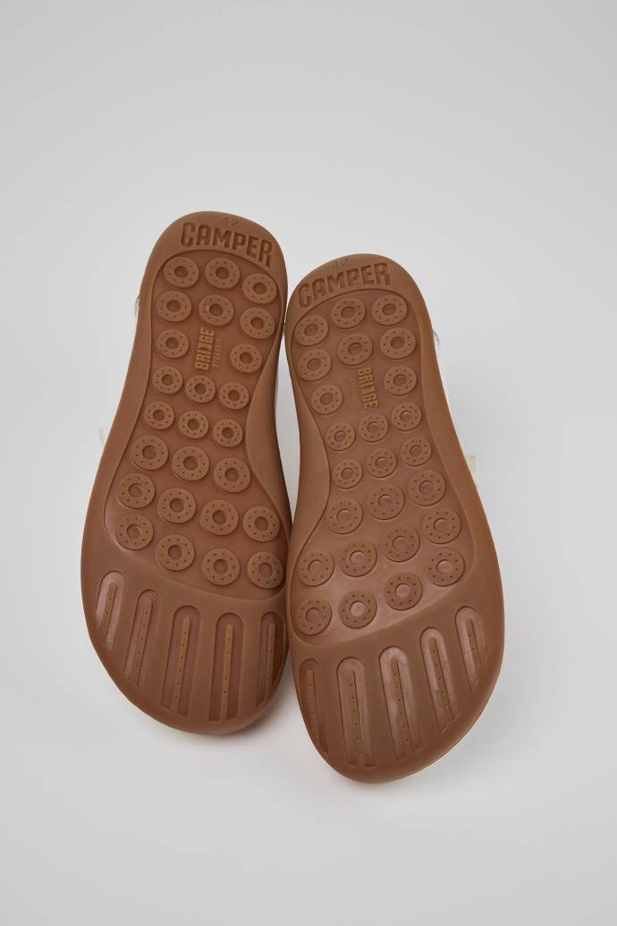 The soles of Twins White Vegetable-Tanned Leather Shoes for Men.