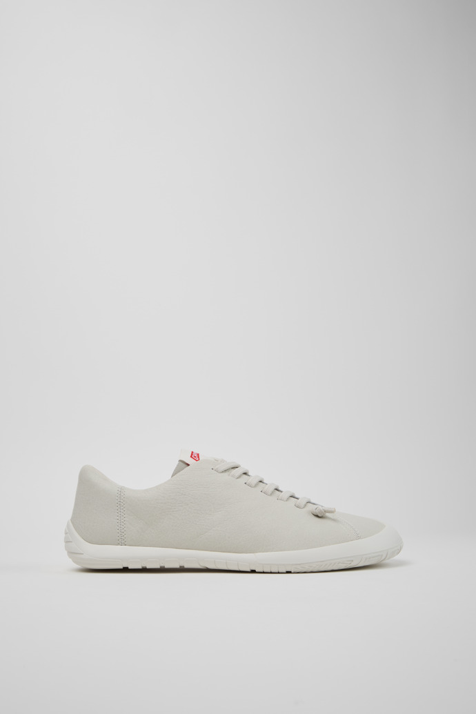 Side view of Peu Path+ White Leather Shoes for Men.