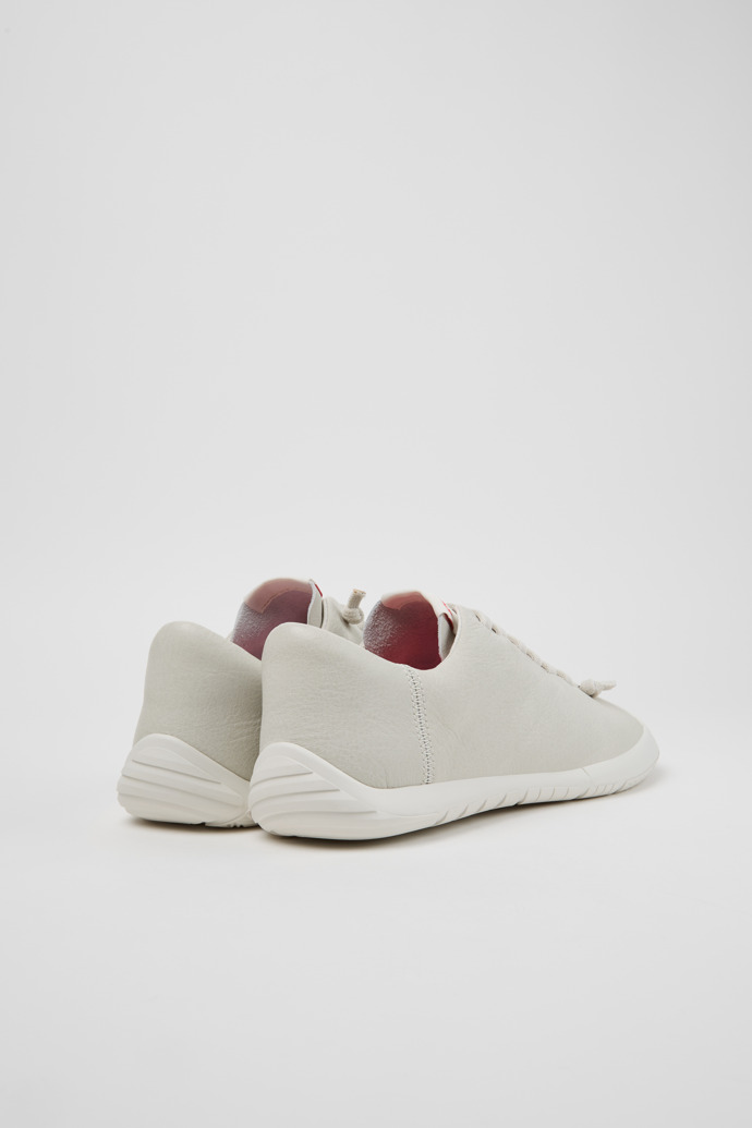 Back view of Peu Path+ White Leather Shoes for Men.