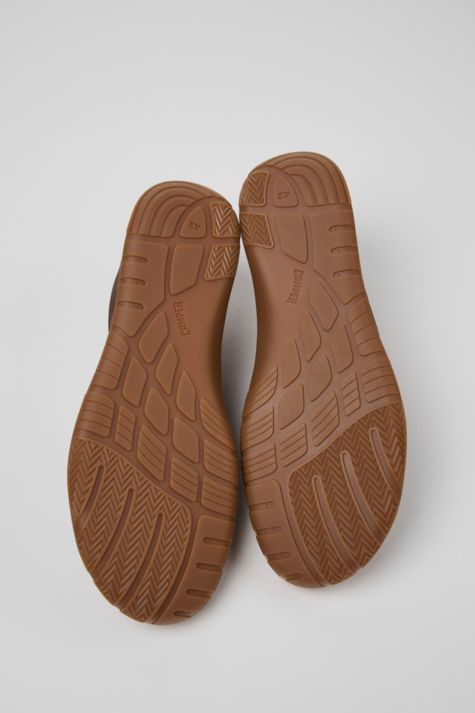 The soles of Peu Path+ Brown Leather Shoes for Men.