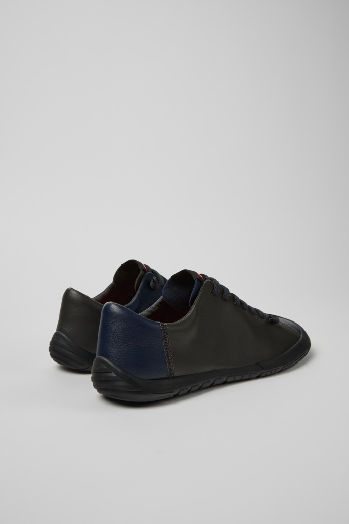 Back view of Twins Blue Leather Shoes for Men.