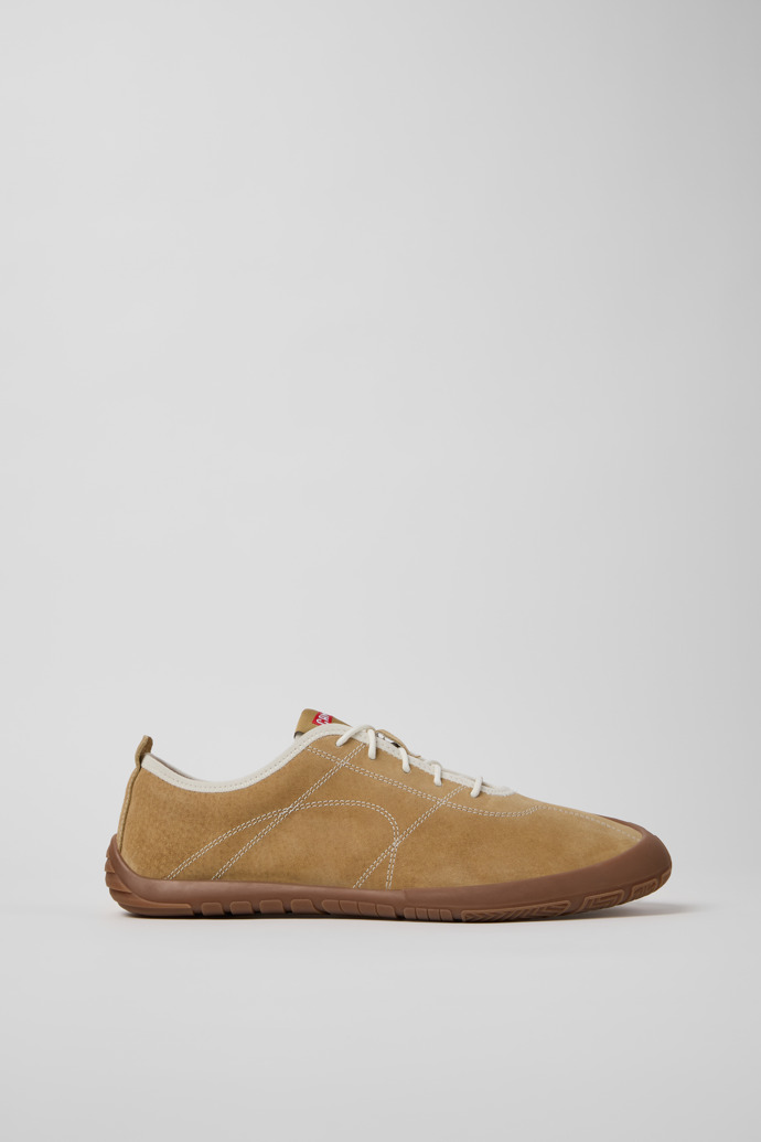 Side view of Peu Path+ Brown Leather Sneakers for Men.