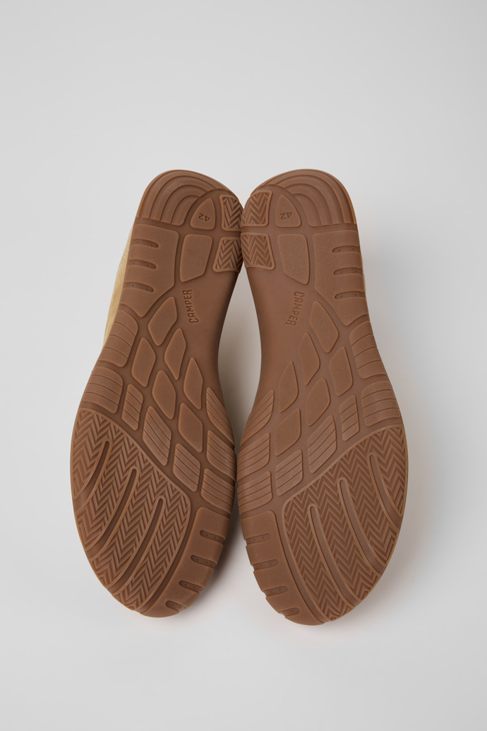 The soles of Peu Path+ Brown Leather Sneakers for Men.