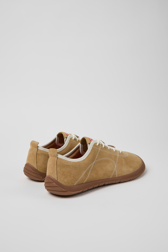 Back view of Peu Path+ Brown Leather Sneakers for Men.