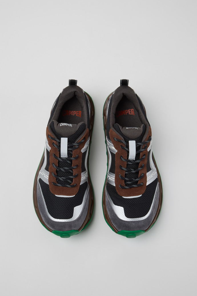 Overhead view of Pelotissima Multicolor Sorona Textile and Nubuck Sneakers for Men.